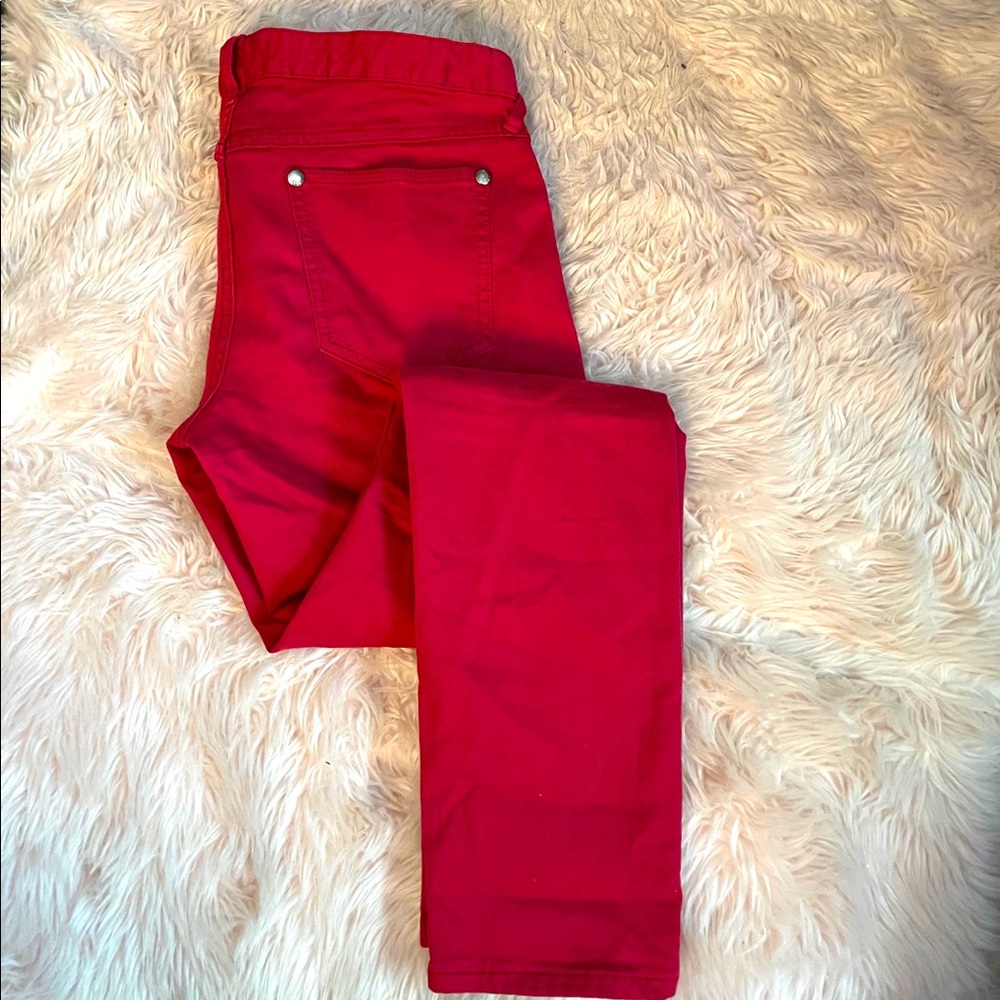 Free people skinny leg jeans in red